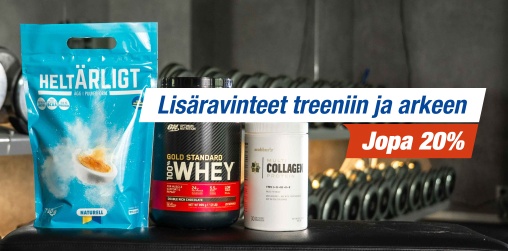 Lisravinteet treeniin ja arkeen jopa 20 %